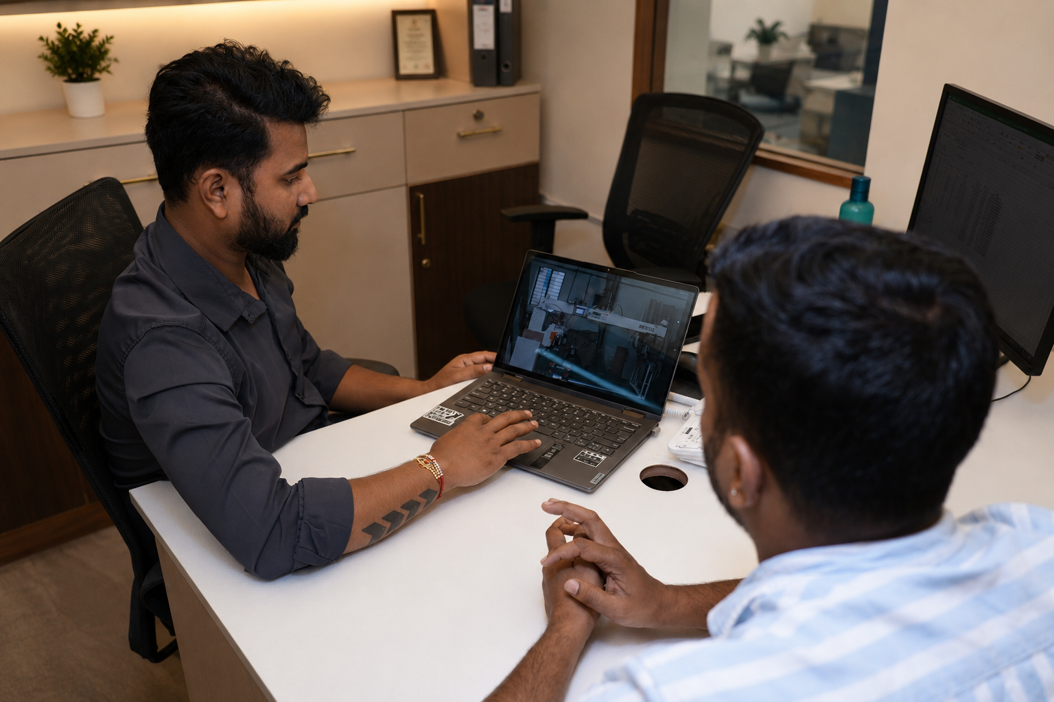 Designers discussing an interior project