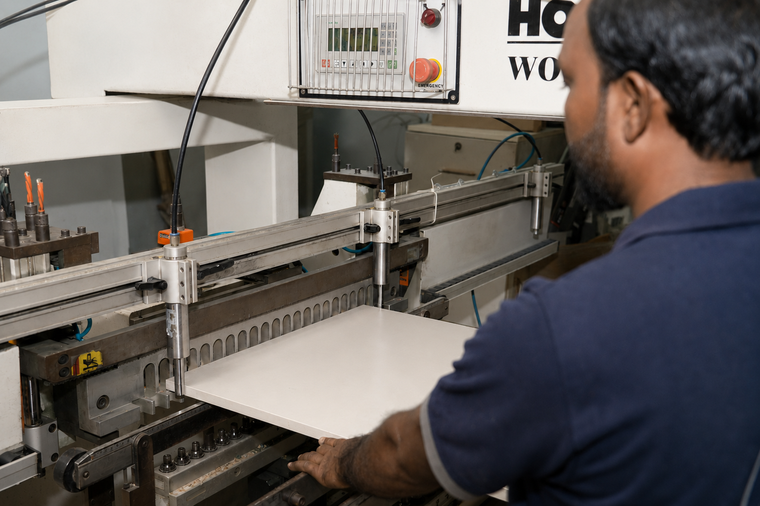CNC panel machinery in operation
