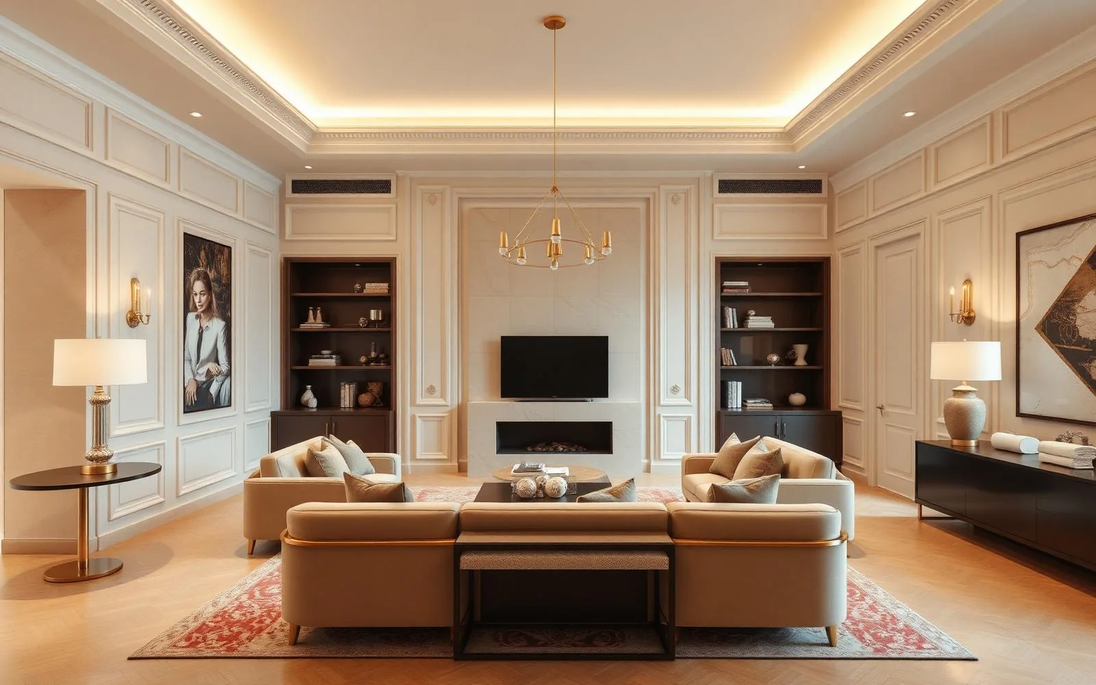 Completed interior project by Ferrum Products showing bespoke joinery