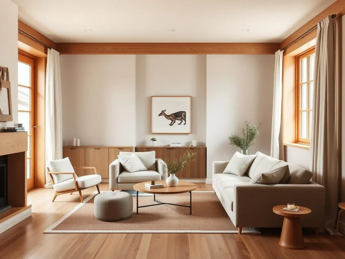 Warm Minimal Living Room